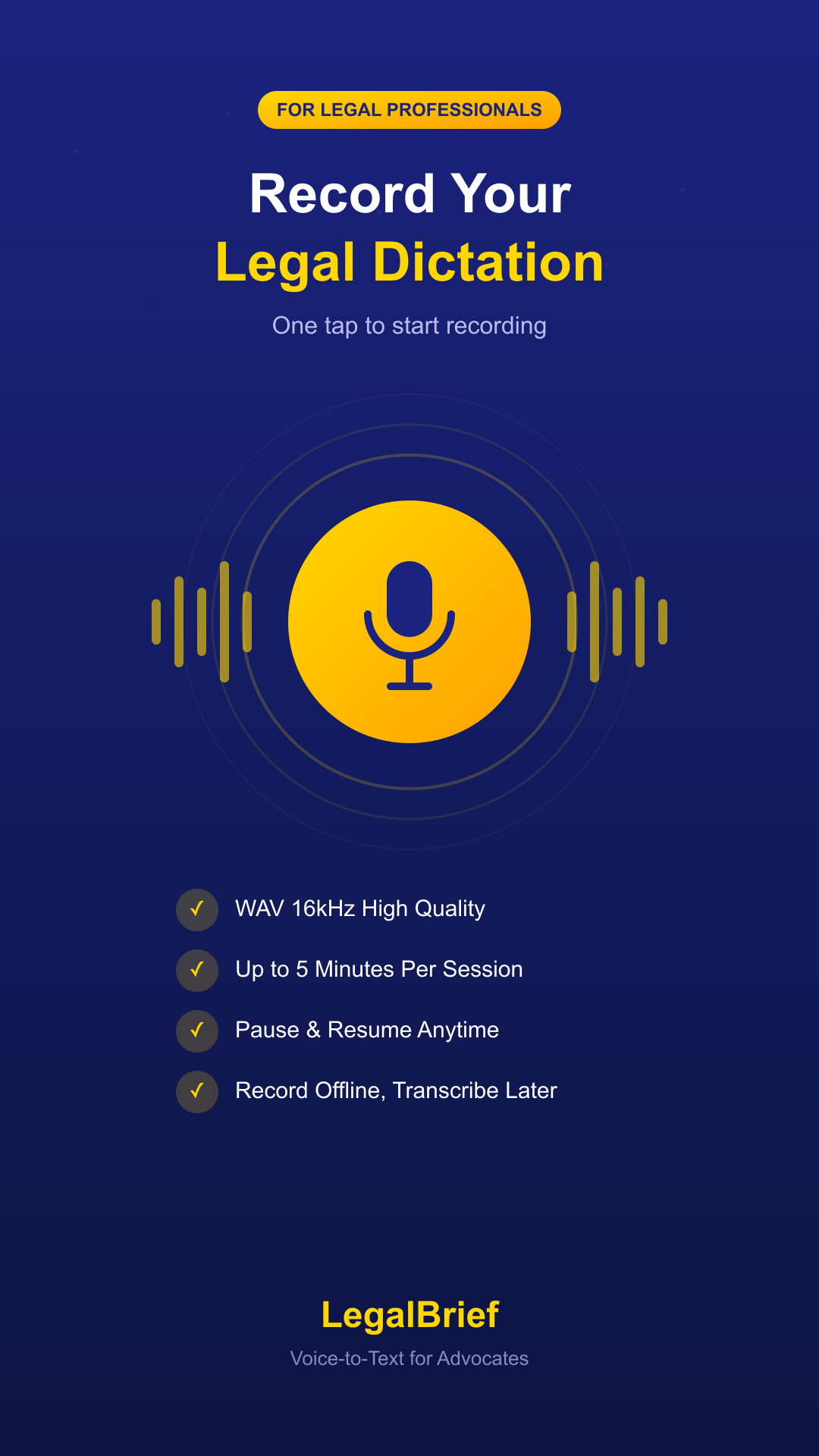 LegalLekh recording screen showing live transcription